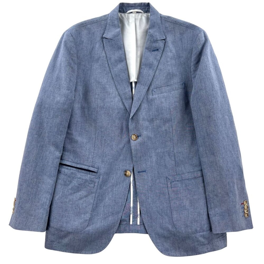 JKT New York Blue Linen/Cotton Sportcoat 42 R